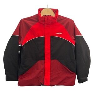 Oakley Performance Fit Winter Jacket Mens 2XL Red Black Colorblock Ski Snowboard
